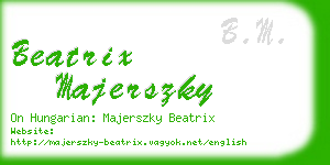 beatrix majerszky business card